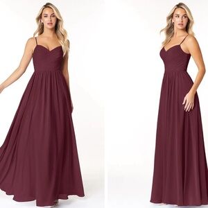 Azazie Elegant Burgundy Evening Prom Gown Size A4